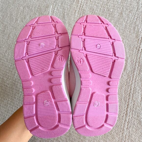 Stride Rite x Munchkin Pink + Irridescent Velcro Strap Bean Sneaker Tennis Shoes - Picture 7 of 8